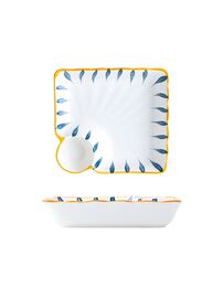 Тарелка керамическая с соусником цвет белый