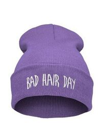 Шапка вязаная "Bad hair day" фиолетовая