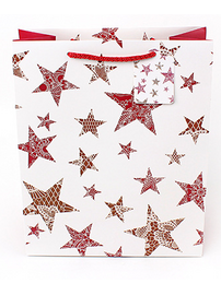 Пакет подарочный "Красные звезды 2"
