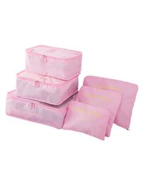 Комплект органайзеров для перевозки вещей в чемодане, цвет нежно-розовый