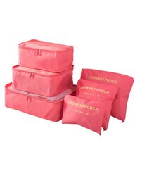 Комплект органайзеров для перевозки вещей в чемодане, цвет розовый