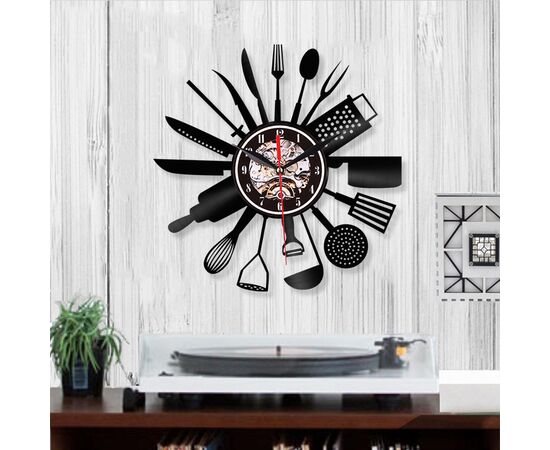 Часы настенные из виниловой пластинки "Kitchen"