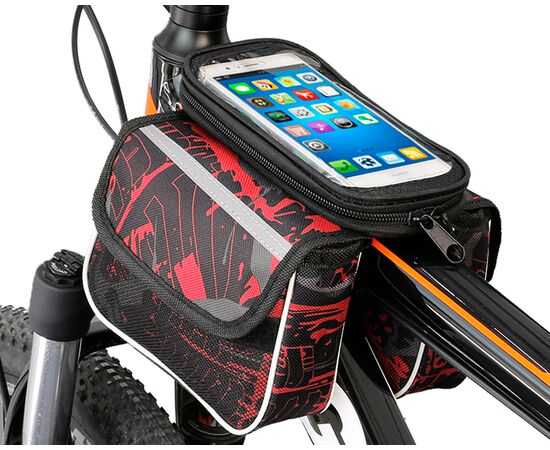 Сумка для велосипеда под телефон, с боковыми карманами, Redzz